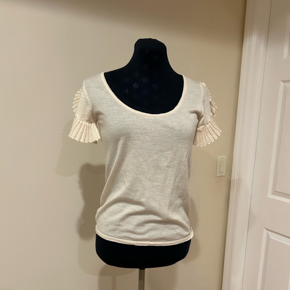 Vintage Valentino cream fleece wool top size 8 44